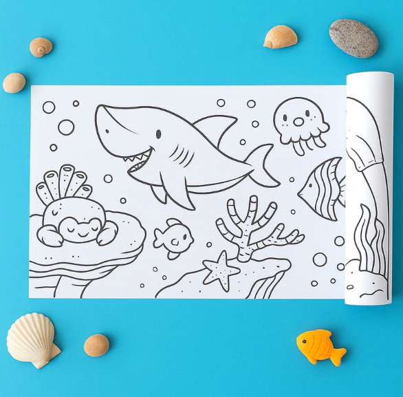 Fun & Educational Coloring Roll for Kids – Creative Learning Activity (2 Pc)